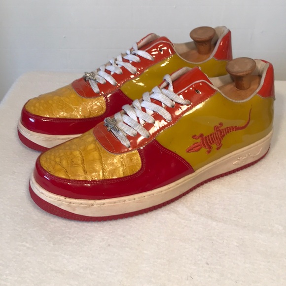 Slick Exotica Croc & Pat Leather Sneakers. US-12 - Picture 4 of 8